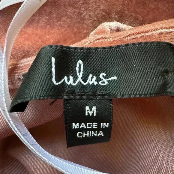 Lulus whimsical romance pink velvet faux-wrap maxi dress slits size medium.#67 - Picture 10 of 12